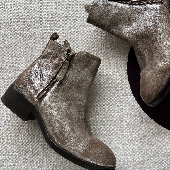 Anthropologie seychells metallic double zipper boots size 6 - Picture 2 of 9